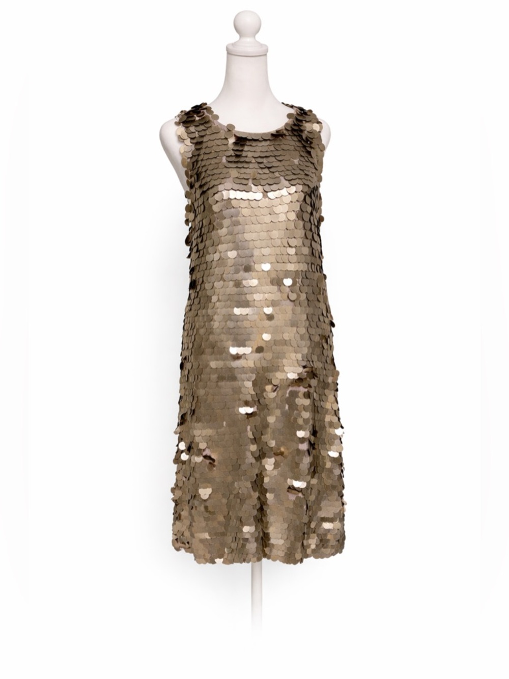 NWT Taupe Silver Paillette Statement Dress